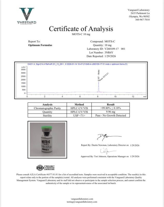 Detection report 1 of 6 for MOTS-C