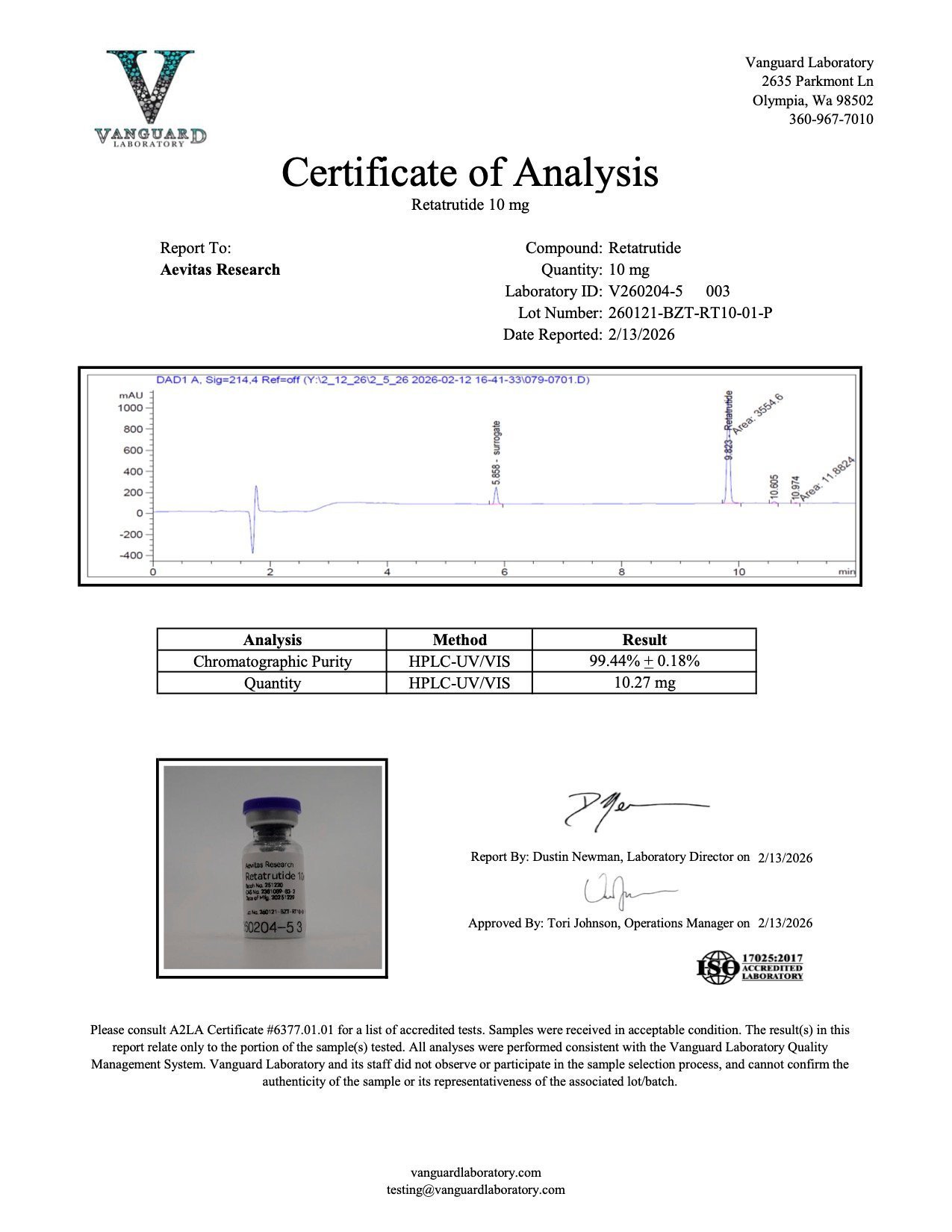 Detection report 5 of 5 for Reta