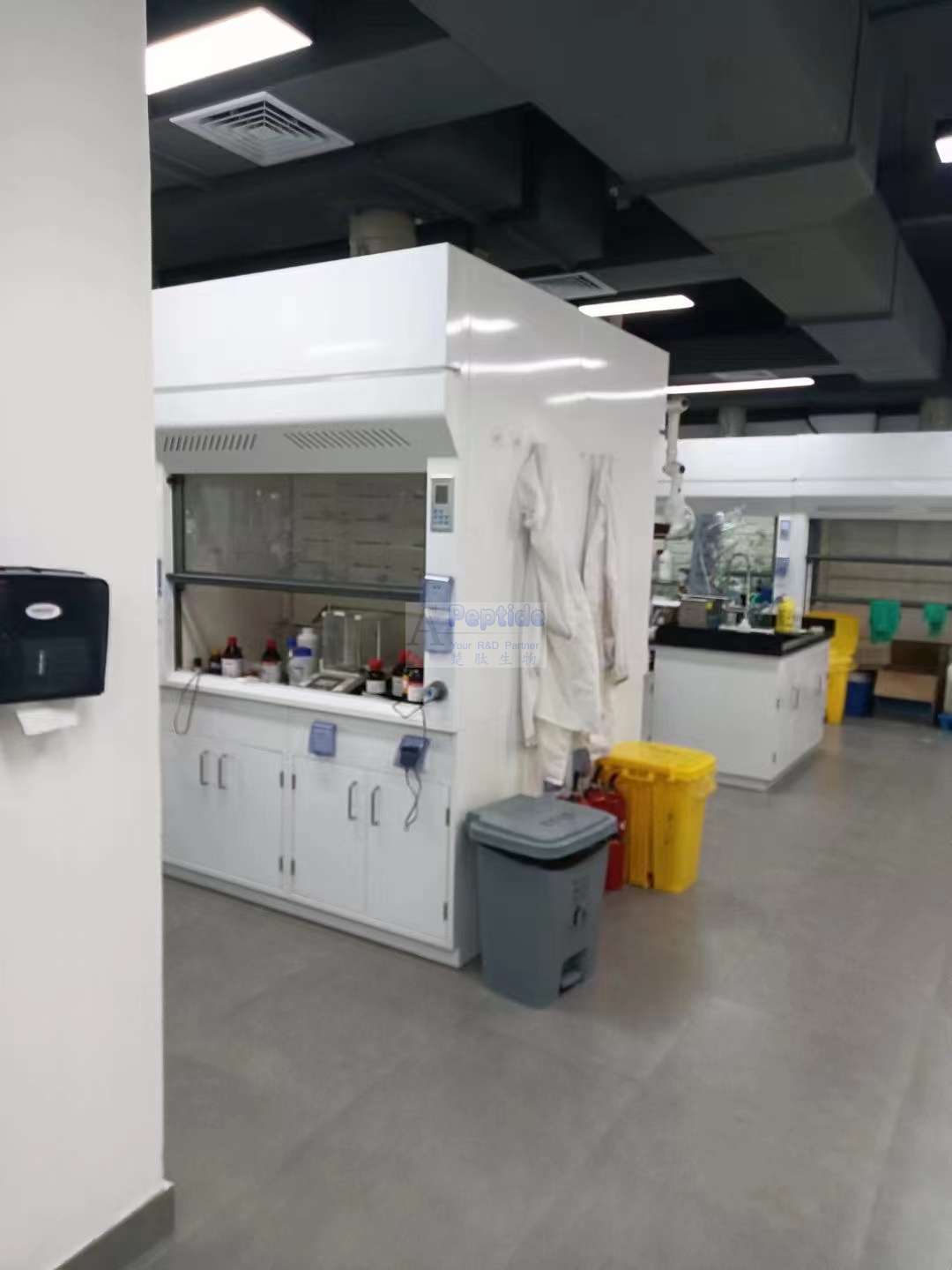 Laboratory fume-hood workspace in supplied project materials